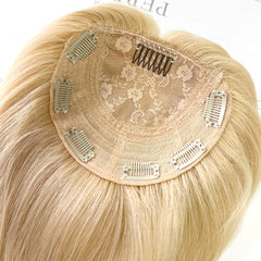 Silk Hair Toppers For Women 6*6 Platinum Blonde Hair Topper