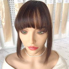 100% Human Hair Clip In Bangs With Temples -#2 Dark Brown