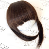 100% Human Hair Clip In Bangs With Temples -#2 Dark Brown