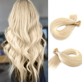 Flat Tip Hair Extensions Blonde #60 Keratin Hair Extensions