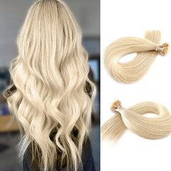 Flat Tip Hair Extensions Blonde #60 Keratin Hair Extensions