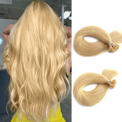 Flat Tip Hair Extensions Blonde #613 Keratin Hair Extensions