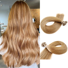 Flat Tip Hair Extensions Chestnut Brown #6 Keratin Hair Extensions