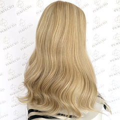 Premium Top Lace Wig Blonde Blend Human Hair Wigs-Luna