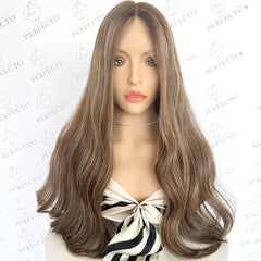 Wholesale Lace Top Human Hair Brown Blonde Highlights Wigs -Nova