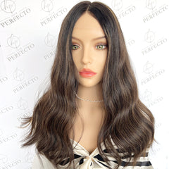 Natural Black to Brown Human Hair Lace Top Wig - Emily