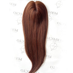 Red Human Hair Topper for thinning crown 3"x5" Mono Base