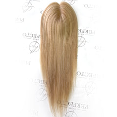 Blonde Human Hair Toppers 3"*5" Female Hair Pieces