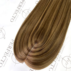Brown Piano Color 3*5" Hair Toppers 16Inch Mono Base Hairpieces