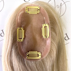 Ladies Hair Toppers For Thinning Hair Blonde Hair Pieces 3x5 mono Base