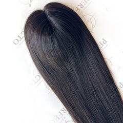 Natural Black Human Hair Toppers 5"x6" Human Hair Wiglets