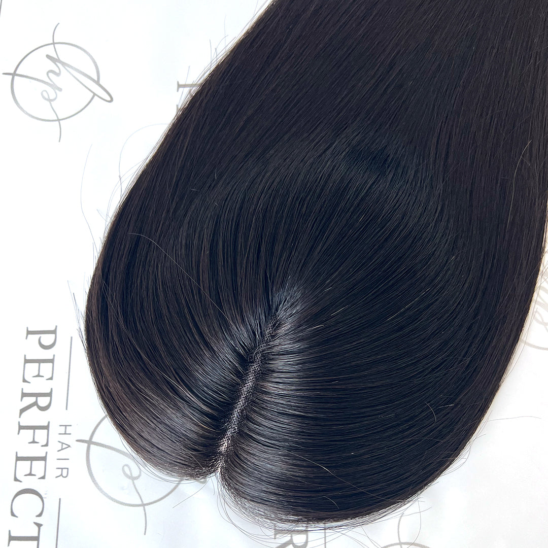 Natural Black Human Hair Toppers 5"x6" Human Hair Wiglets