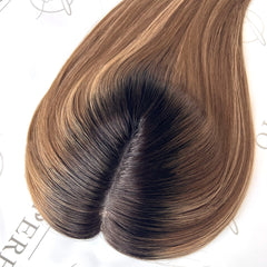 Luxury Human Hair Toppers  For Women 5*6 Mono Base Dark Root Hair Pieces