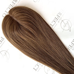 Mini Human Hair Toppers 4X4 Brown Hair Pieces For Women and Hair Loss
