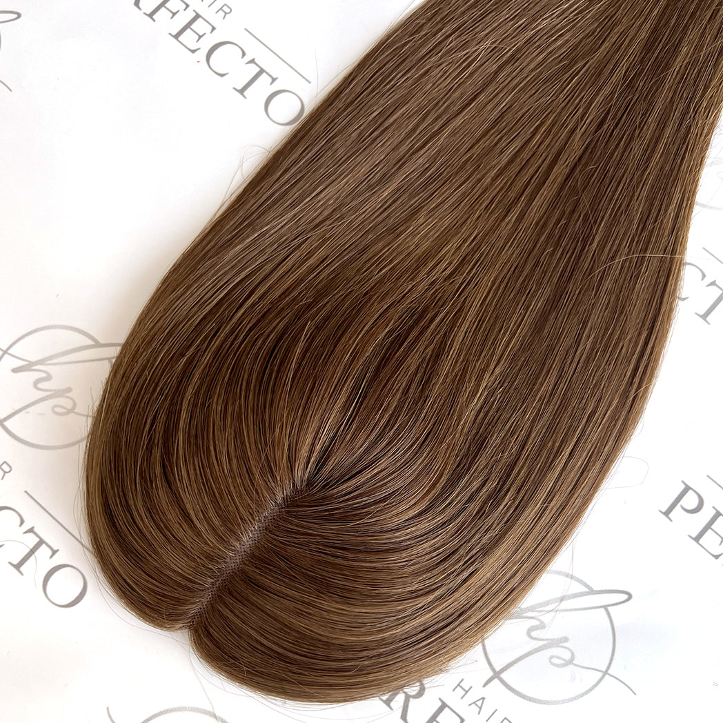 Mini Human Hair Toppers 4X4 Brown Hair Pieces For Women and Hair Loss