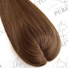 Mini Human Hair Toppers 4X4 Brown Hair Pieces For Women and Hair Loss