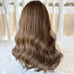 Luxury Top Lace Wig 20 Inch Brown to Ash Brown Human Hair Wig