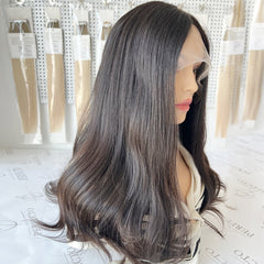 Top Lace Wig Natural Black to Darkest Brown Wigs