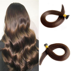 Micro Bead Fusion I Tip Extensions Dark Brown #2 | Hairperfecto