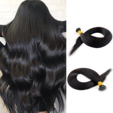 Nano Tip Hair Extensions - Keratin Hair Extensions Natural Black | Hairperfecto