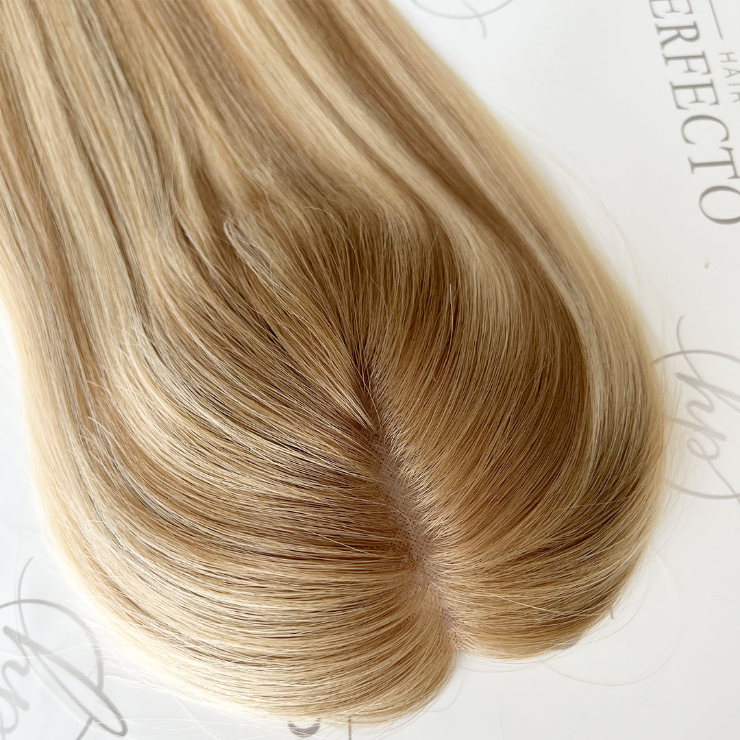Human Hair Toppers For Women 3x5 Blonde Balayage Color Hair Toppers
