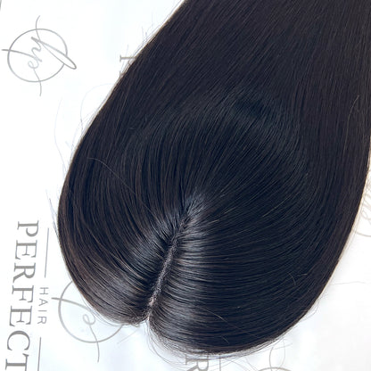 Natural Black Human Hair Toppers  5"x6"  Human Hair Wiglets