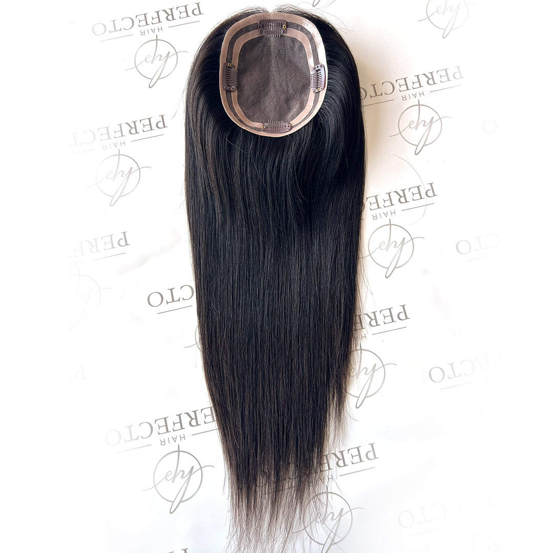 Natural Black Human Hair Toppers  5"x6"  Human Hair Wiglets