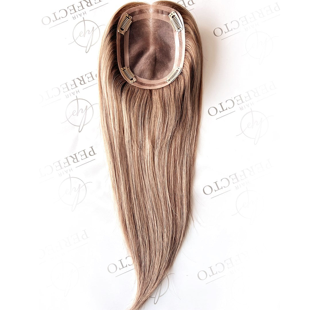 Human Hair Toppers For Thinning Hair 5X6 16Inch Mono Base Hair 