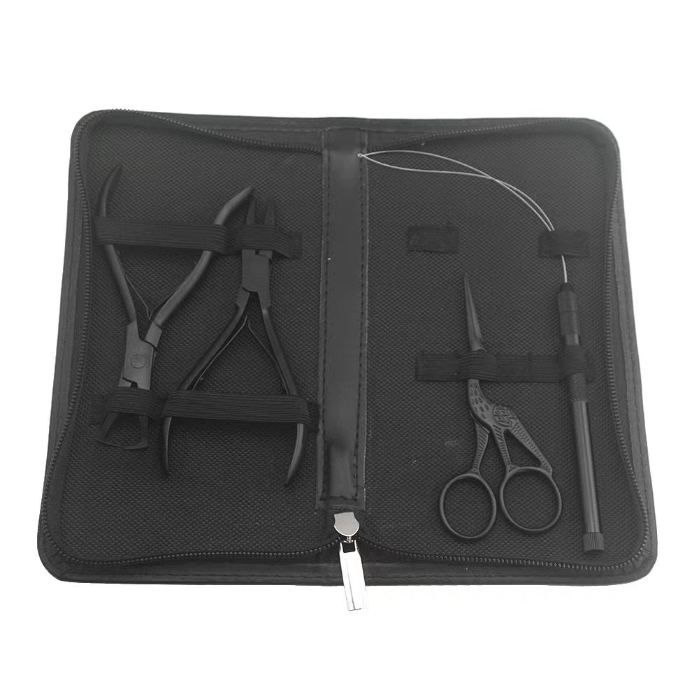 Hair Extension Beading Tool Kit Beading Tool Kit Remove Plier Set for beads (4 Piece)