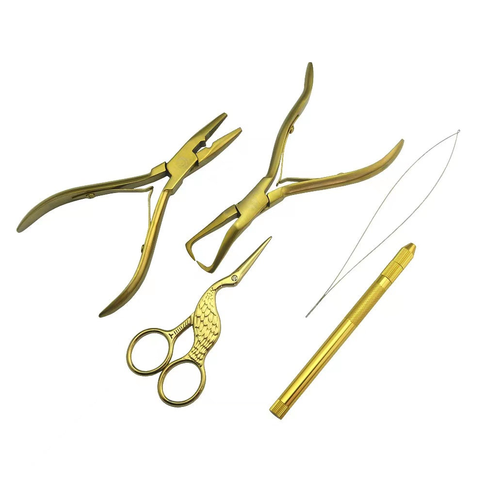 Hair Extension Beading Tool Kit Beading Tool Kit Remove Plier Set for beads (4 Piece)