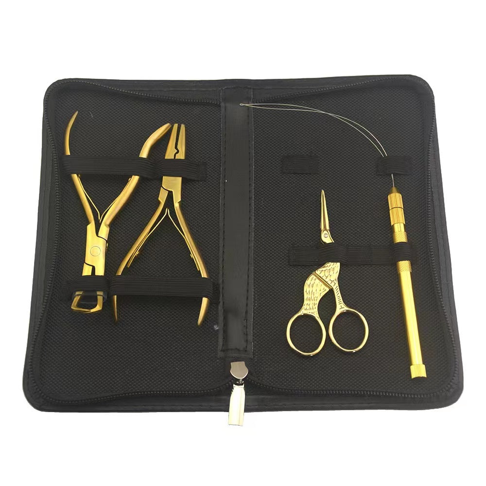 Hair Extension Beading Tool Kit Beading Tool Kit Remove Plier Set for beads (4 Piece)
