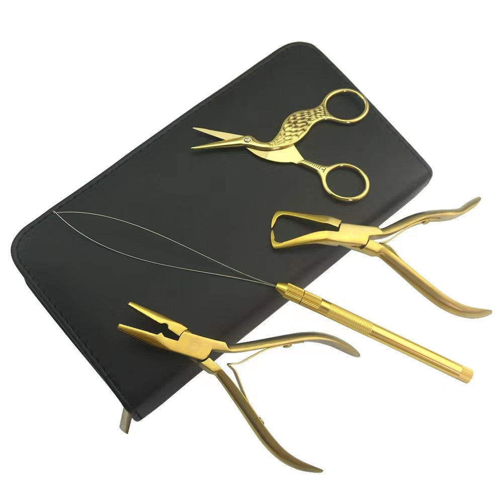 Hair Extension Beading Tool Kit Beading Tool Kit Remove Plier Set for beads (4 Piece)